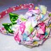 Headband Pink with Multi Colored Pastel Fabric Flower for Baby, Toddler Little Girl or Adults