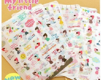 10 sheets korea vintage sticker set paper sticker set by prettym