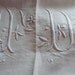 Vintage French Pure Linen Sheet, Monogrammed T.D, Unused Circa 1940-1950