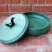Little Black Bird Green Matte Casserole Baking Dish with Lid