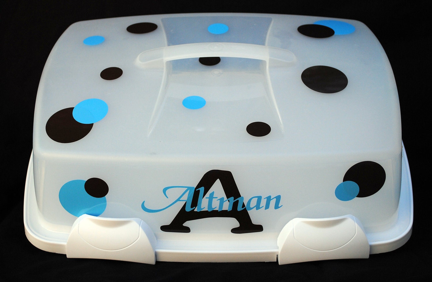 Personalized cake carrier vinyl kit by PalmettoPersonalize on Etsy
