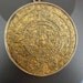 Vintage AztecTwo Sided Calendar Pendant on Vintage Brass Chain