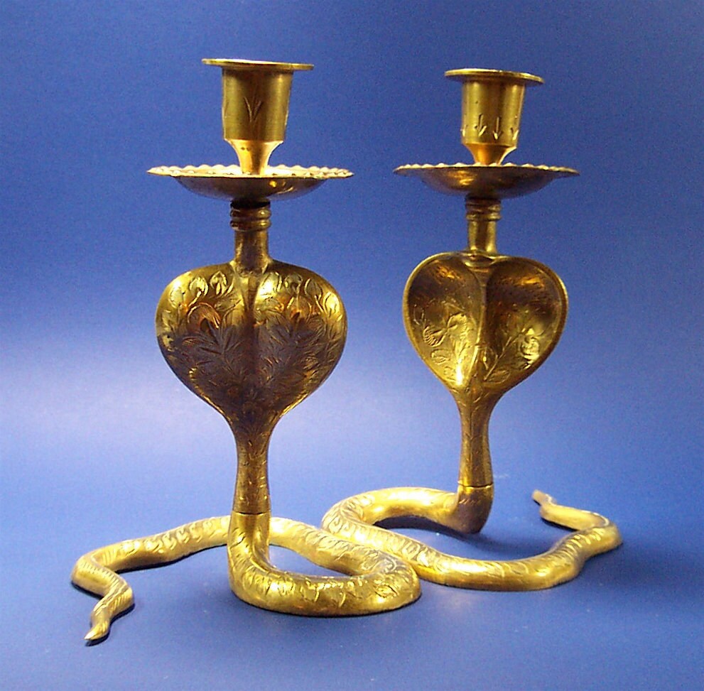 Brass Cobra Candle Holders