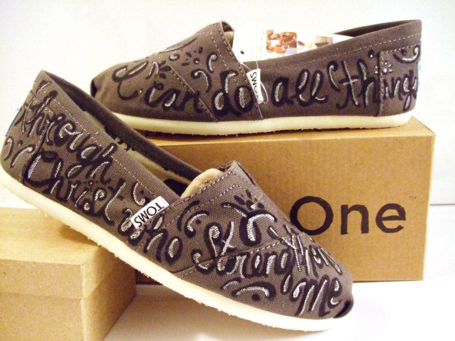 Bible Verse Custom painted TOMS Shoes by BriteEyedBushyTailed