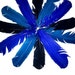 Feather Wall Clock, blue and black decor, unique gift idea