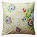 Yellow and Turquoise Floral Pillow Cover - 18 x 18 Decorative Pillow Cover