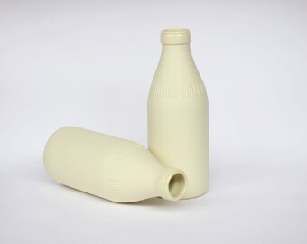 porcelain replica vintage milk bottle (citrus colour)