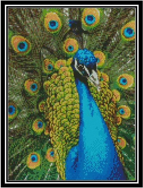 Peacock PDF Cross Stitch Chart by EmbellishedDelights on Etsy