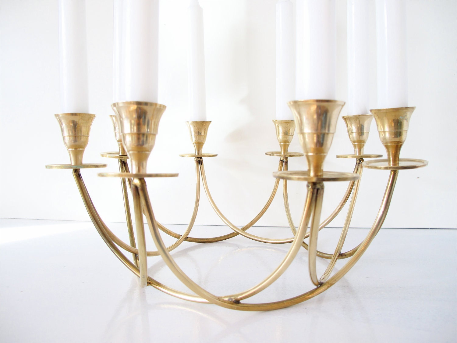 Large Mid Century Brass Candelabra