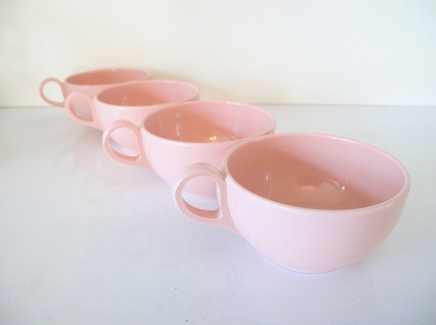 Sweet Pink Melamine Coffee Cups by elefantdesign on Etsy