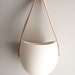 porcelain and leather hanging container- medium size