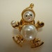 Reserve Listing For Paula Only Gold and Pearl Skater Snowman Brooch