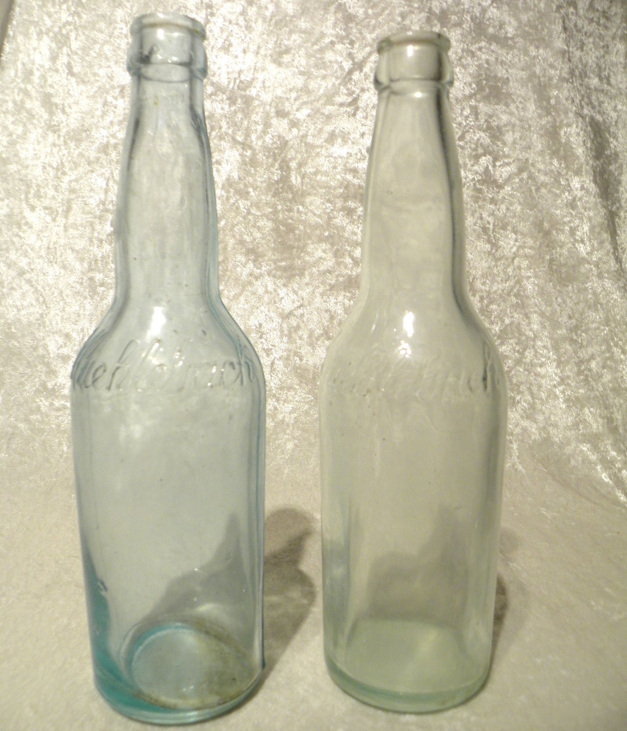 Rare Muehlebach Breweriana Beer Bottles Very Old Aqua Glass