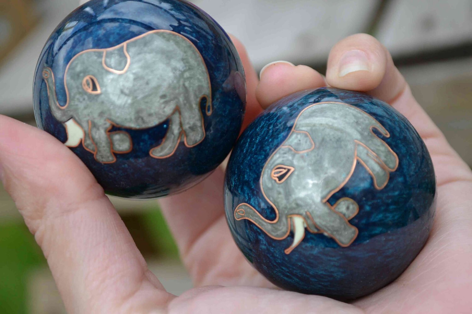 Chinese Elephant Chime Balls Baoding Boading Shouxing Therapy