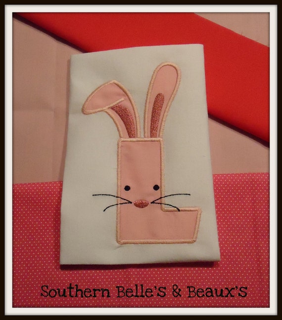 Initial Easter Bunny Applique Shirt