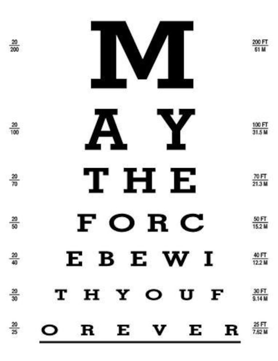 printable exam eye May  to similar the Force Forever with You Items be Eye