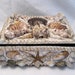 vintage Sailor Art seashell sewing jewelry trinket Box Beach Bungalow Shabby Cottage chic recycled