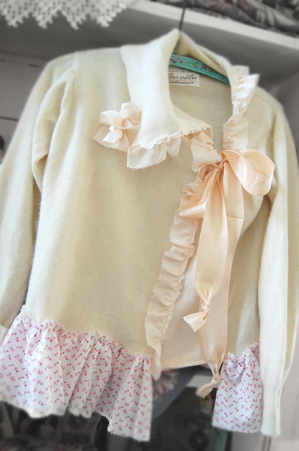 Luxurious Cashmere Sweater Altered Couture Garden Wedding