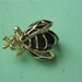 Bumblebee Brooch Black Gold Tone Rhinestones Vintage