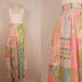 Vintage Maxi Skirt / 1970s Sheer Patchwork Floral Print Long Skirt