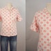 Vintage 1960s Blouse / Red and White Polka Dot Shirt with Matching Head Scarf