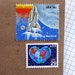 Vintage unused - Out Of This World LOVE - postage stamps to post 5 letters or use in scrapbooking and crafts
