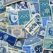 GRAB BAG - Assorted Blues - Vintage un-used postage stamps - to post 5 letters - or use in scrapbooking or craft projects
