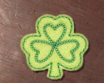 Saint Patrick's Day Shamrock Machine Embroidered Felt Embellishment
