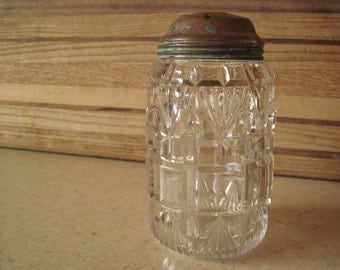 Clear Pressed Glass Muffineer - Sugar Caster - Sugar Shaker