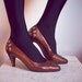 Vintage Copper Leather Shoes With Amazing Heel