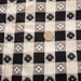 black and cream floral check vintage cotton fabric -- 44 wide by 2 yards