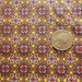 brown, orange and gold geometric floral print vintage cotton fabric -- 36 wide by 3 yards