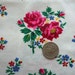 RESERVED FOR BLUEBUTTERFLY -- fushia floral print cotton blend vintage fabric