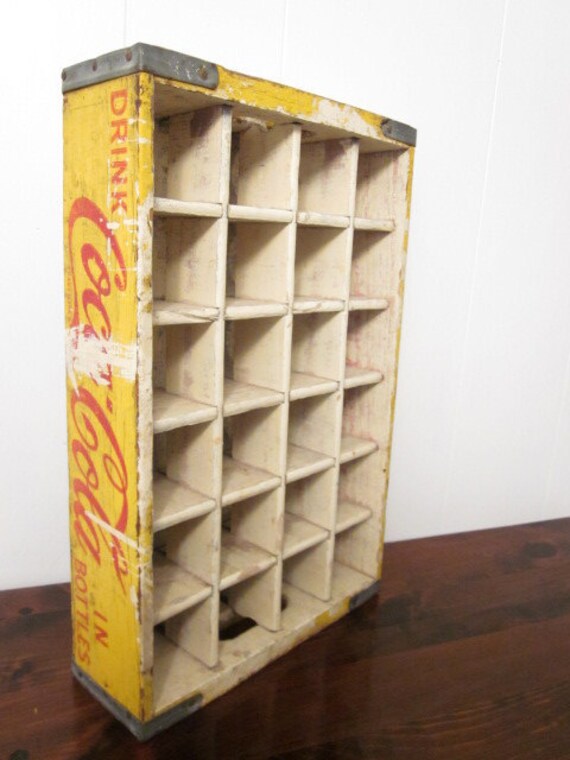 Vintage Coca Cola wooden box shelves