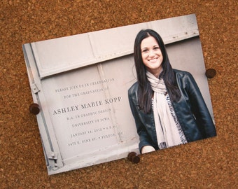 Set of 25 / Custom Graduation Announcements: Printed on thick matte cardstock with envelopes