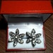 Beautiful Vintage Rhinestone Jeweled Flower Cufflinks