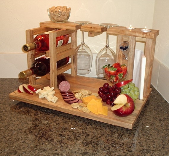 Wine and cheese party for 2 includes wine rack glass holders