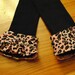 Cheetah Print Ribbon Ruffled Baby Leg Warmers