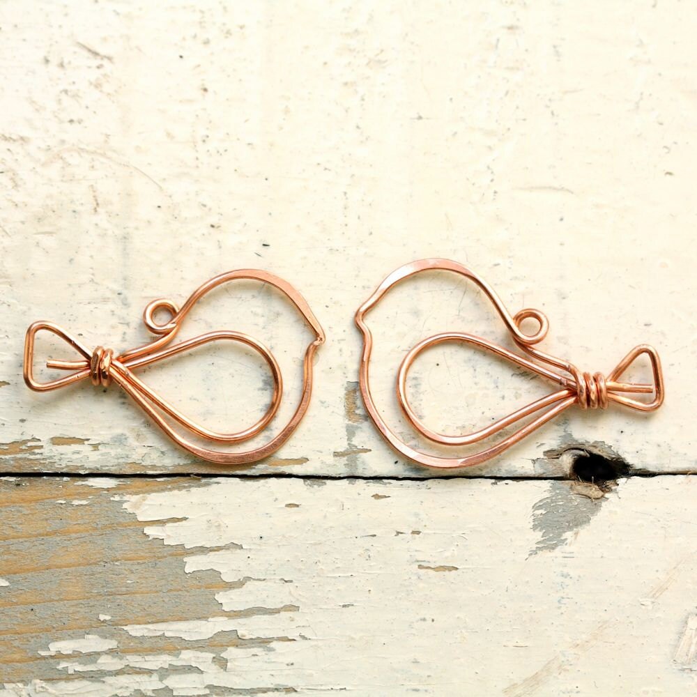 2 Wire Birds Solid Copper Handmade Wirework by myCorabella