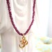 Raspberry Pink Garnet necklace with gold vermeil OM Reseved for Virginia