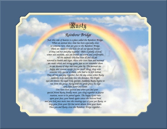 NEW Rainbow Bridge Personalized for Deceased by CreationsByFrannie