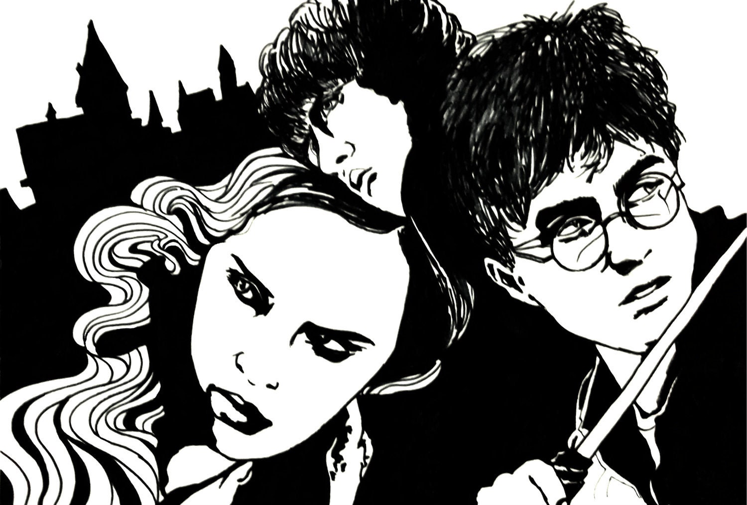 Black & White Harry Potter and the Deathly by ShopModernBeauty