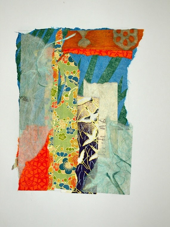 Original Mixed Media Fine Art Collage Awashed 2 by lottieanderson