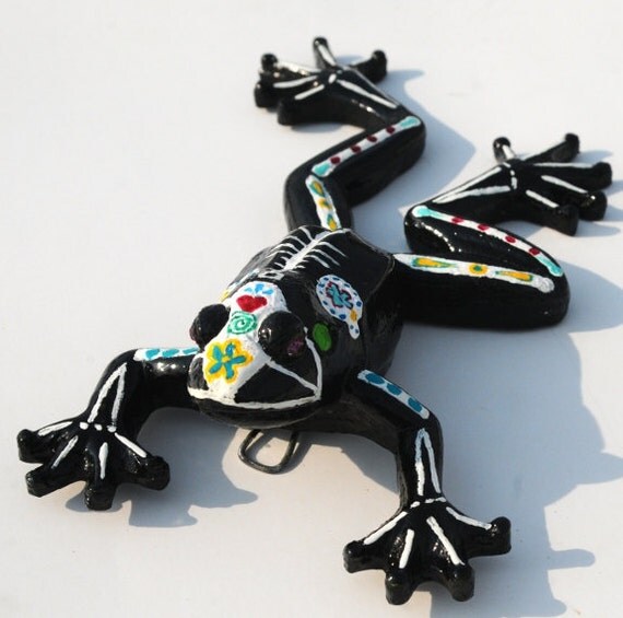 Items similar to Animal Wall Sculpture, Day of the Dead Artwork, Black