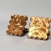 Ladies Gold Cuff Links, Vintage Square Etched Floral Design Cufflink Accessories, Patent Date 1880