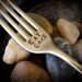 EAT CAKE Upcycled Vintage Silverware Fork hand stamped