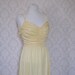 Vintage Yellow Formal Gown--1970s Size 18 Sears Butter Yellow Prom Dress Spaghetti Straps Halter Straps Shirred Bodice