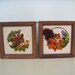 Vintage Framed Embroidery--Woodland Critters--Squirrel and Bunny Rabbit--Forest Cuties--Crewel, Needlepoint, Embroidery