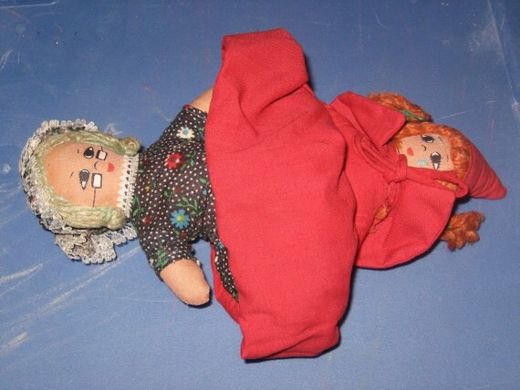 Red Riding Hood Reversible Story Doll Vintage 1970s 