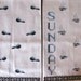 Vintage Linen Towels Two Embroidered Blue Black Saturday Sunday Days of the Week
